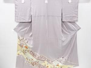 リサイクル　未使用品　菊松楓模様刺繍五つ紋色留袖